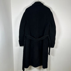 424 Black Wool Zip-Up Trech-Coat Size 48