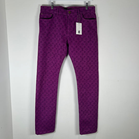 Louis Vuitton Purple Monogram Jeans Size 34