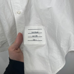 Thom Browne Wovern 4 Bar White Shirt Size 5