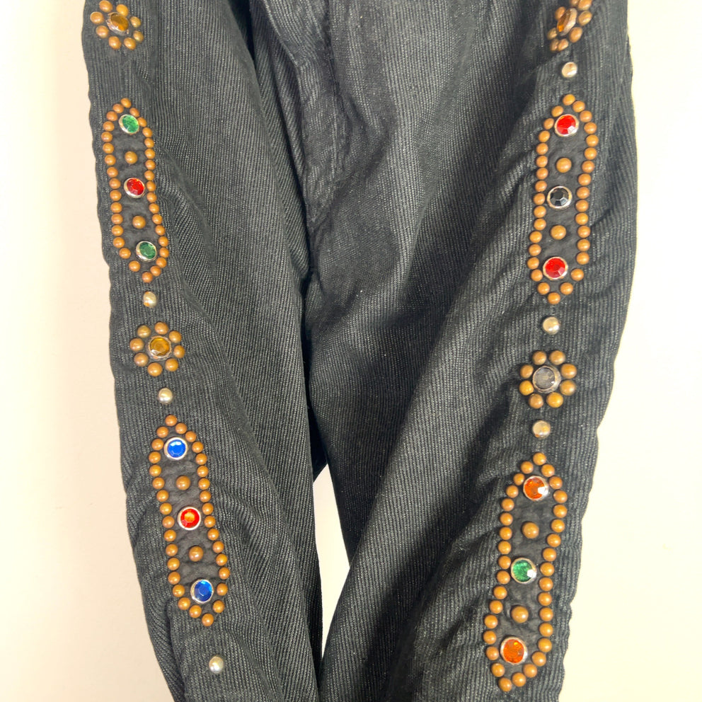 Kapital Black Corduroy Gemstone Pants
