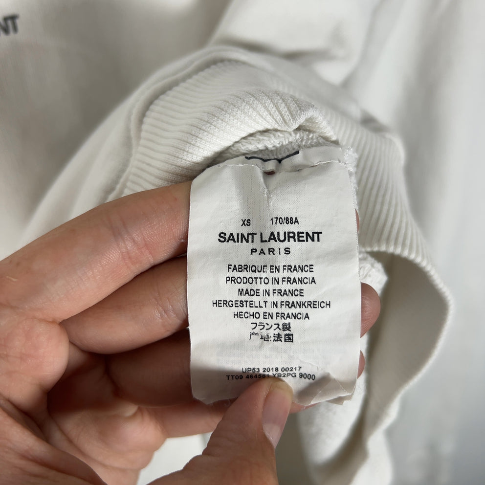 Saint Laurent Small Box Logo Pull-Over Hoodie