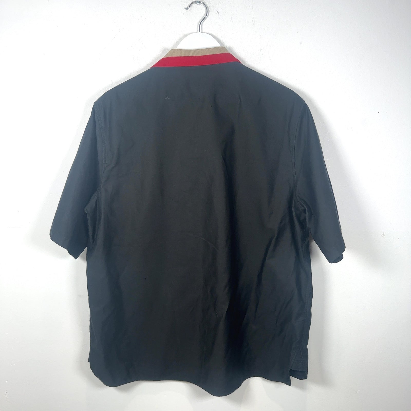Burberry Striped Collar Logo Button-Up Shirt
