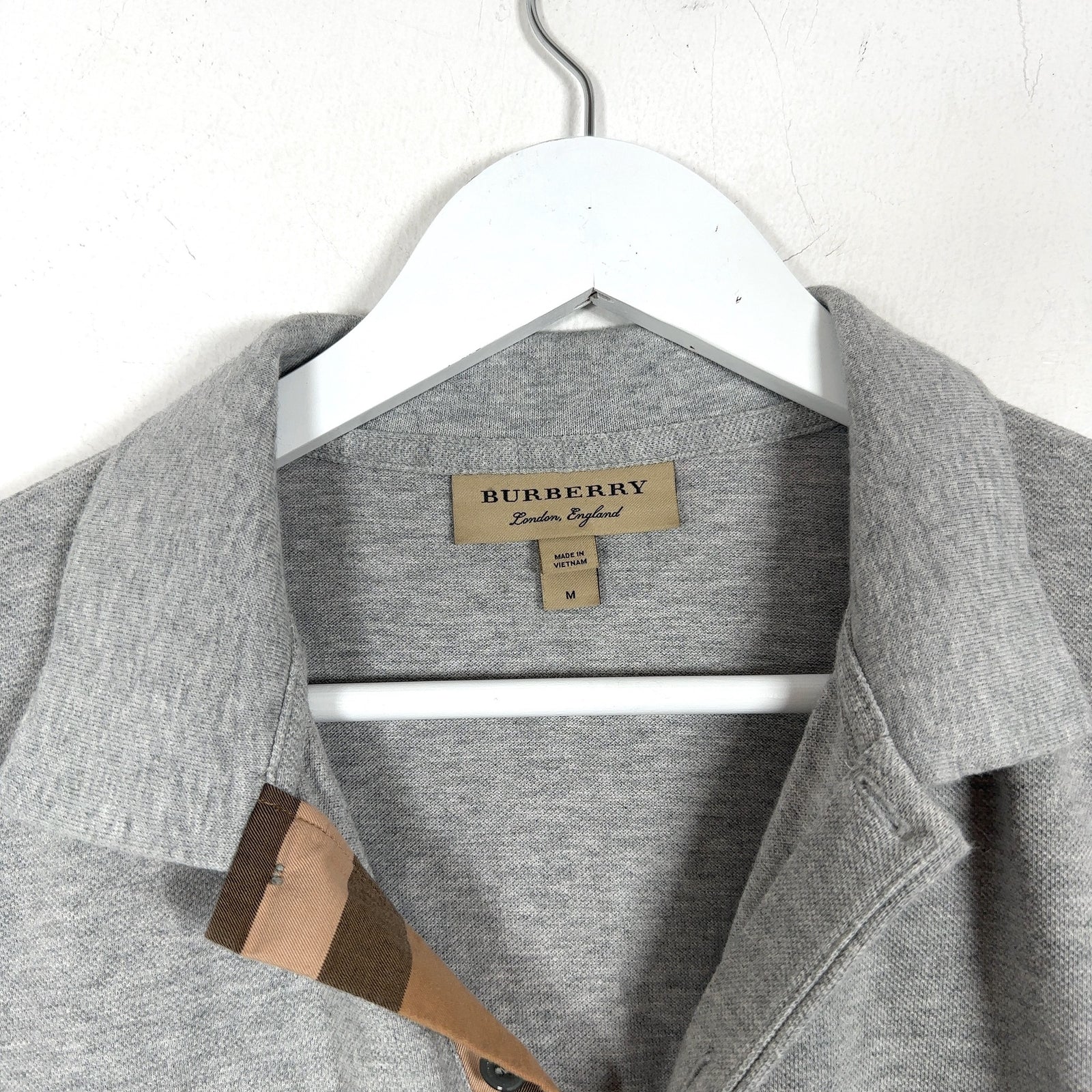 Burberry 1/4 Button Grey Polo