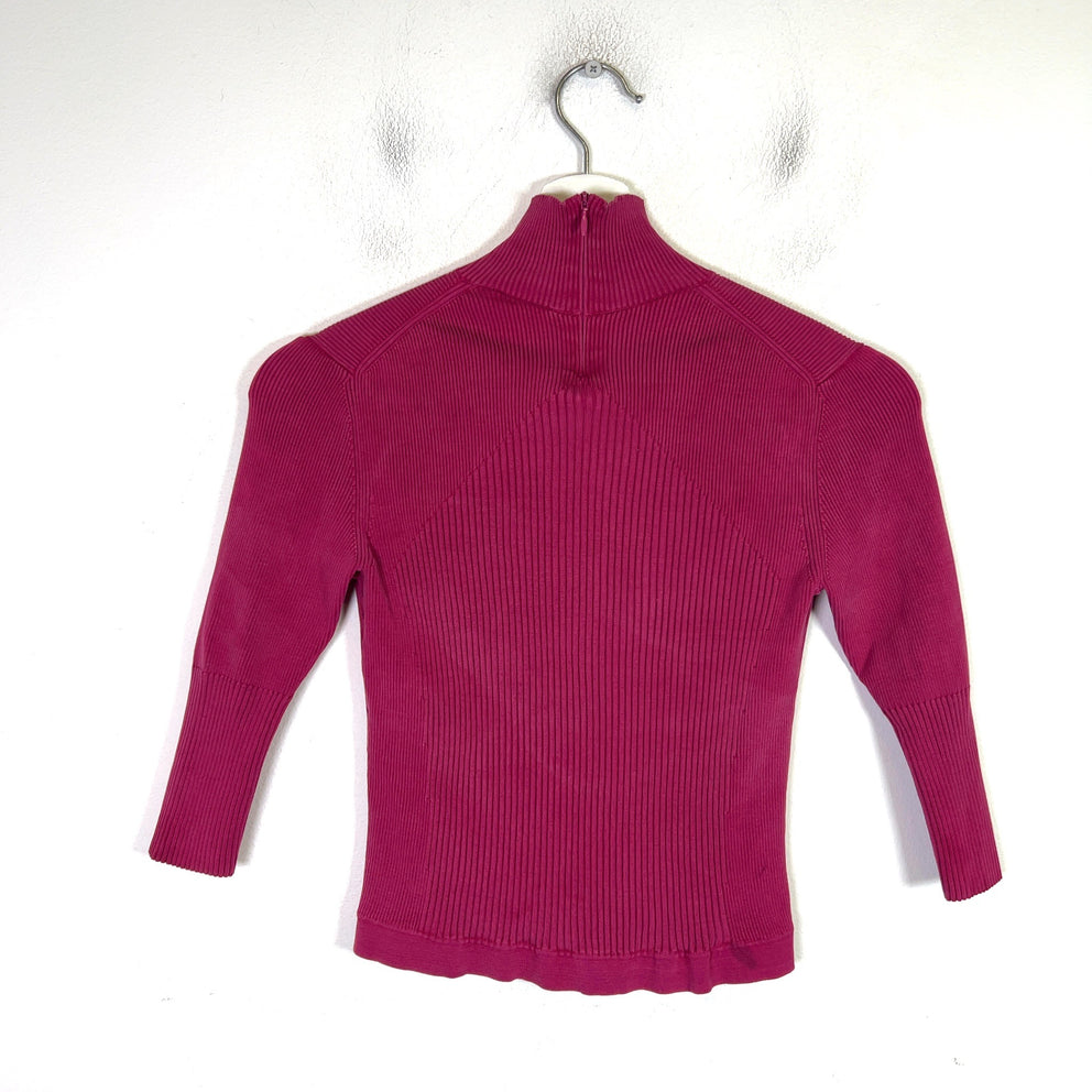 Chanel 2020 Silk Ribbed Turtleneck Top