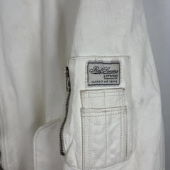 Raf Simons SS23 White Leather Bomber Jacket