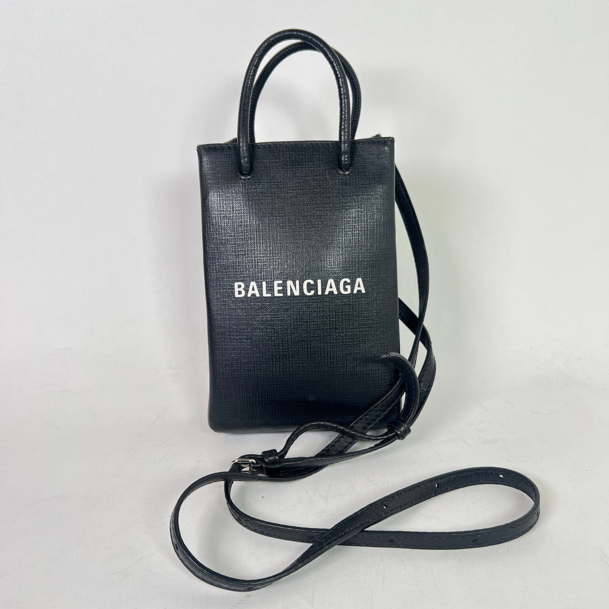 Balenciaga Phone Holder Logo Crossbody Bag