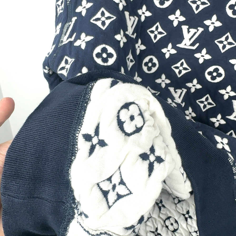 Louis Vuitton Blue Woven Monogram Crewneck