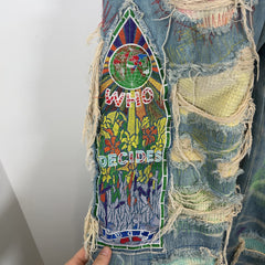 Who Decides War Distressed Stained Glass Window Pane Jeans