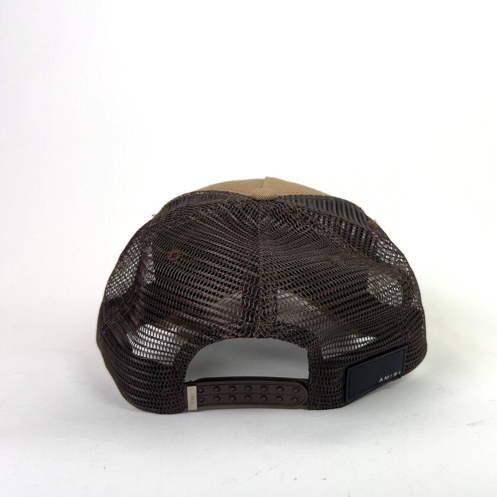Amiri Brown MA Logo Trucker Hat