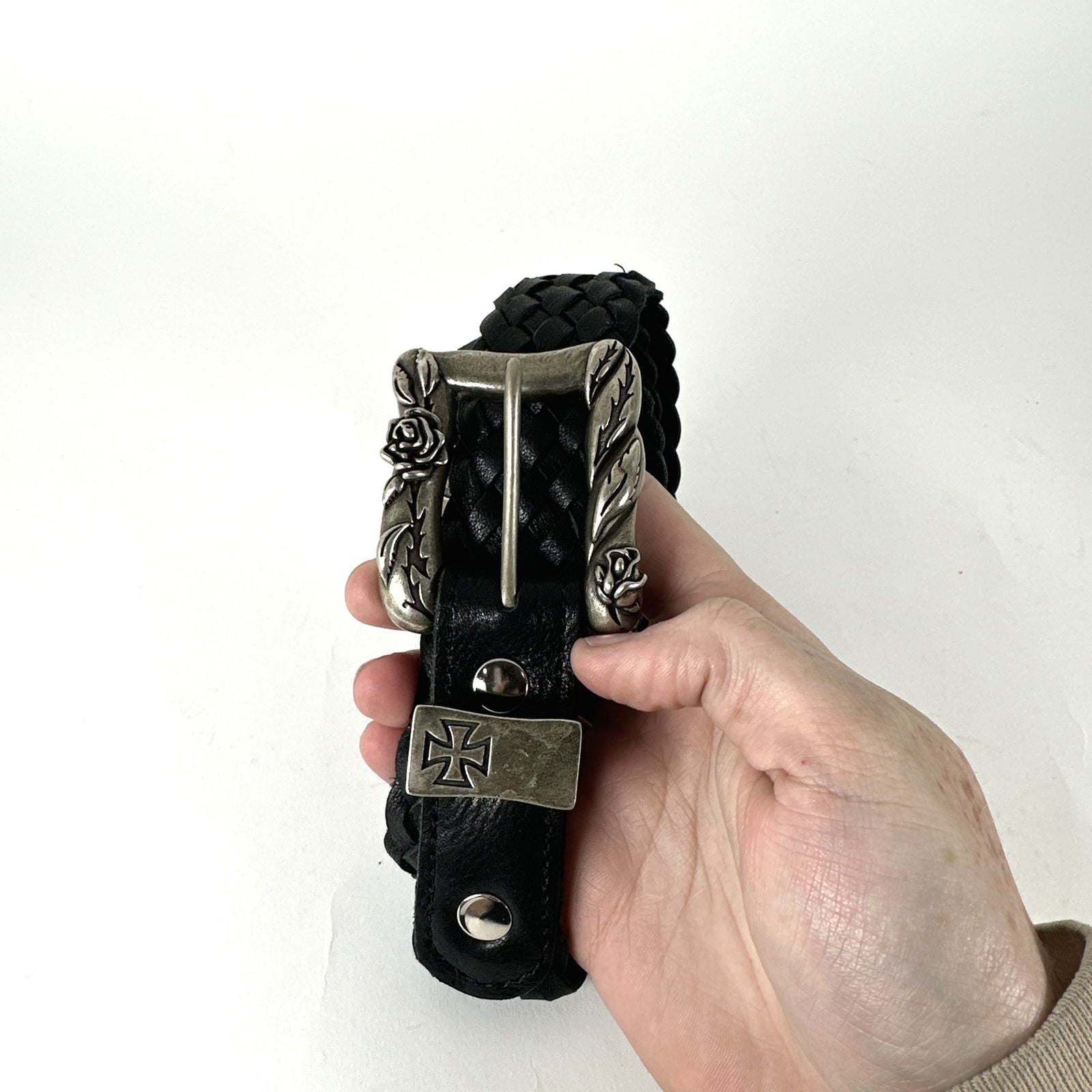 Enfants Riches Deprimes Port Of Souls Braided Belt Black/Silver Size 95