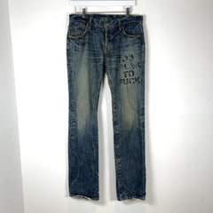 Hysteric Glamour 'Too Drunk To Fuck' Studded Lightwash Jeans