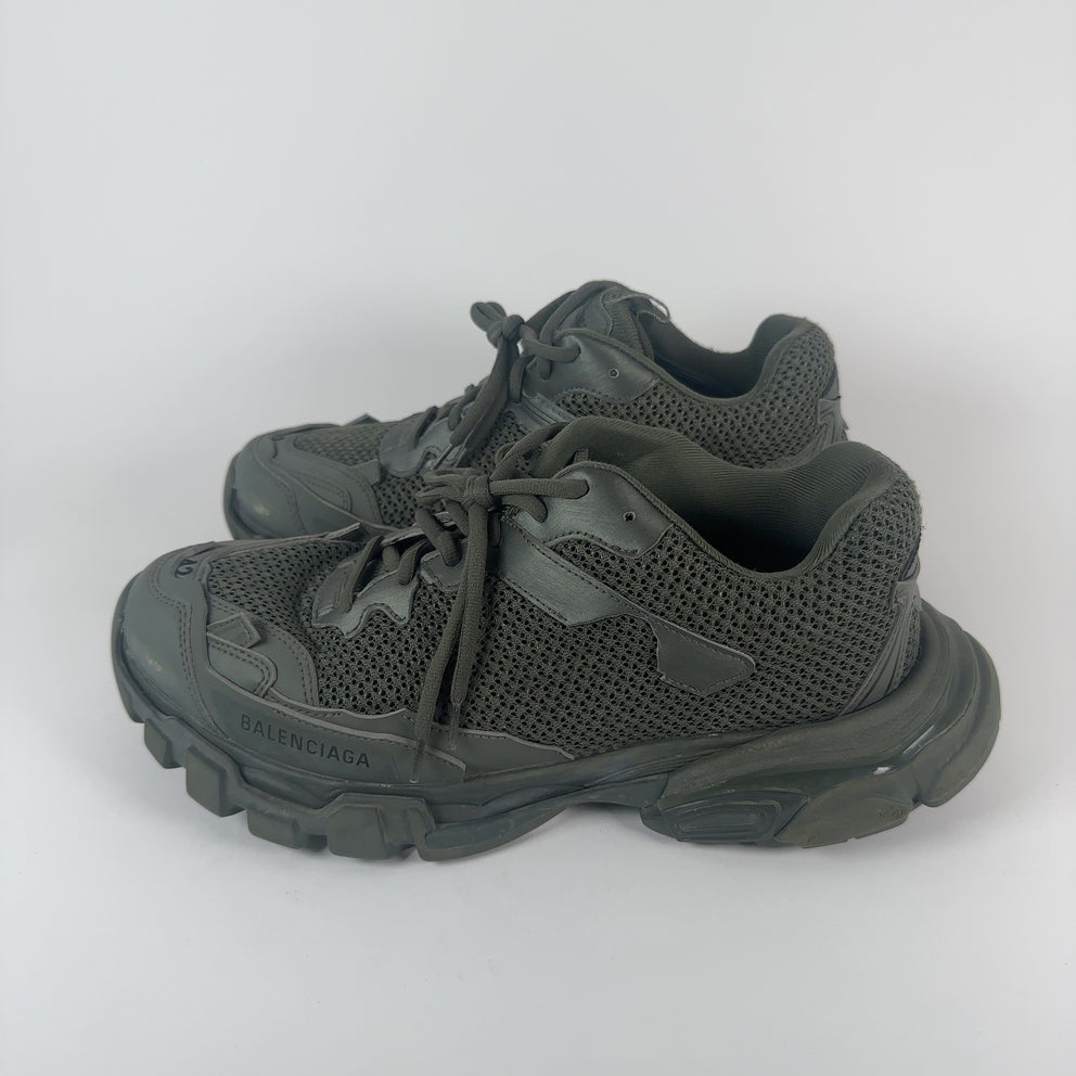 Balenciaga Olive Track 3 Lowtop Sneakers