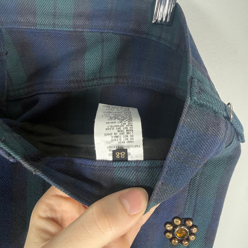 Kapital Plaid Blue/Green Gem Pants Size 38