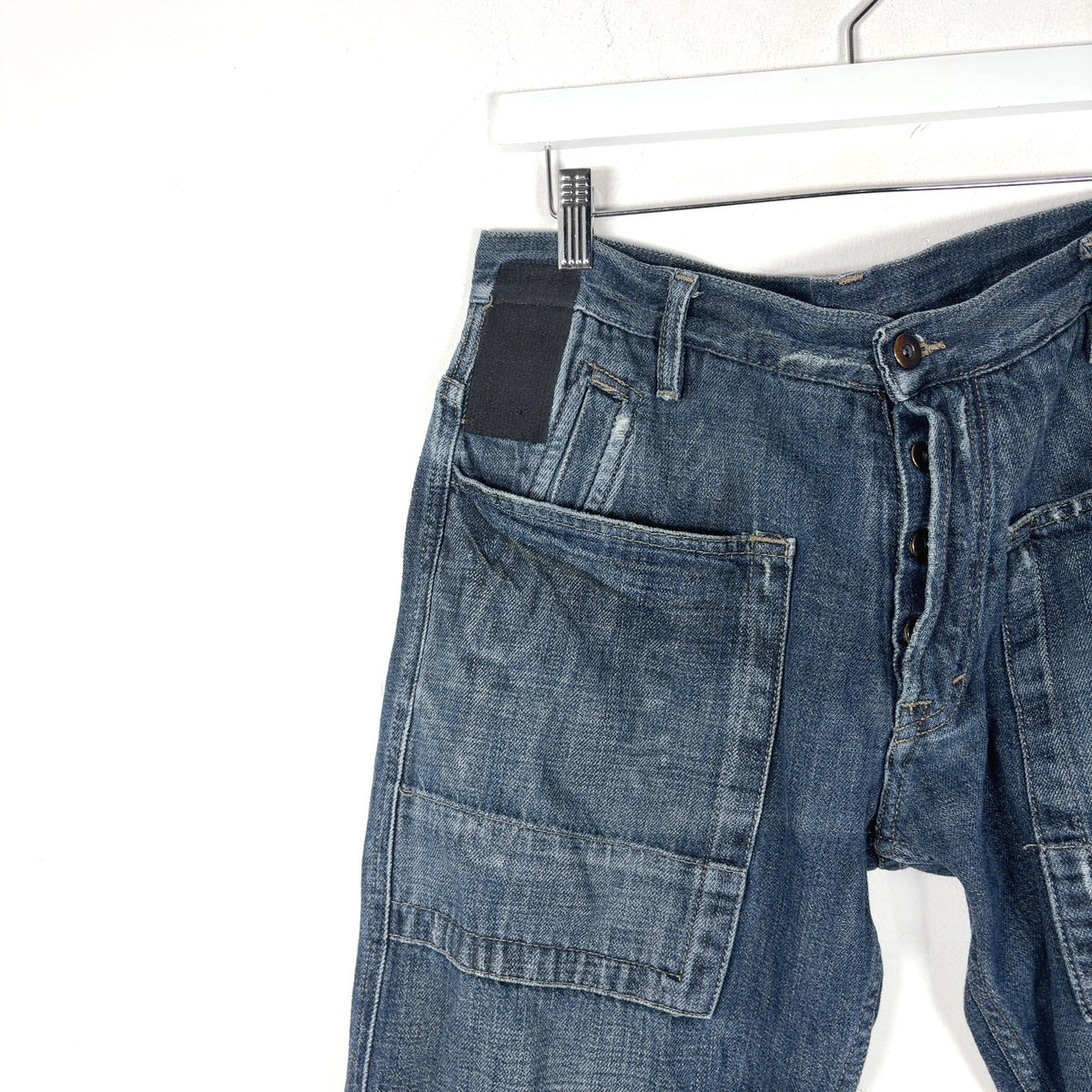 Rick Owens Slab Wide Leg Patch Pocket Jeans