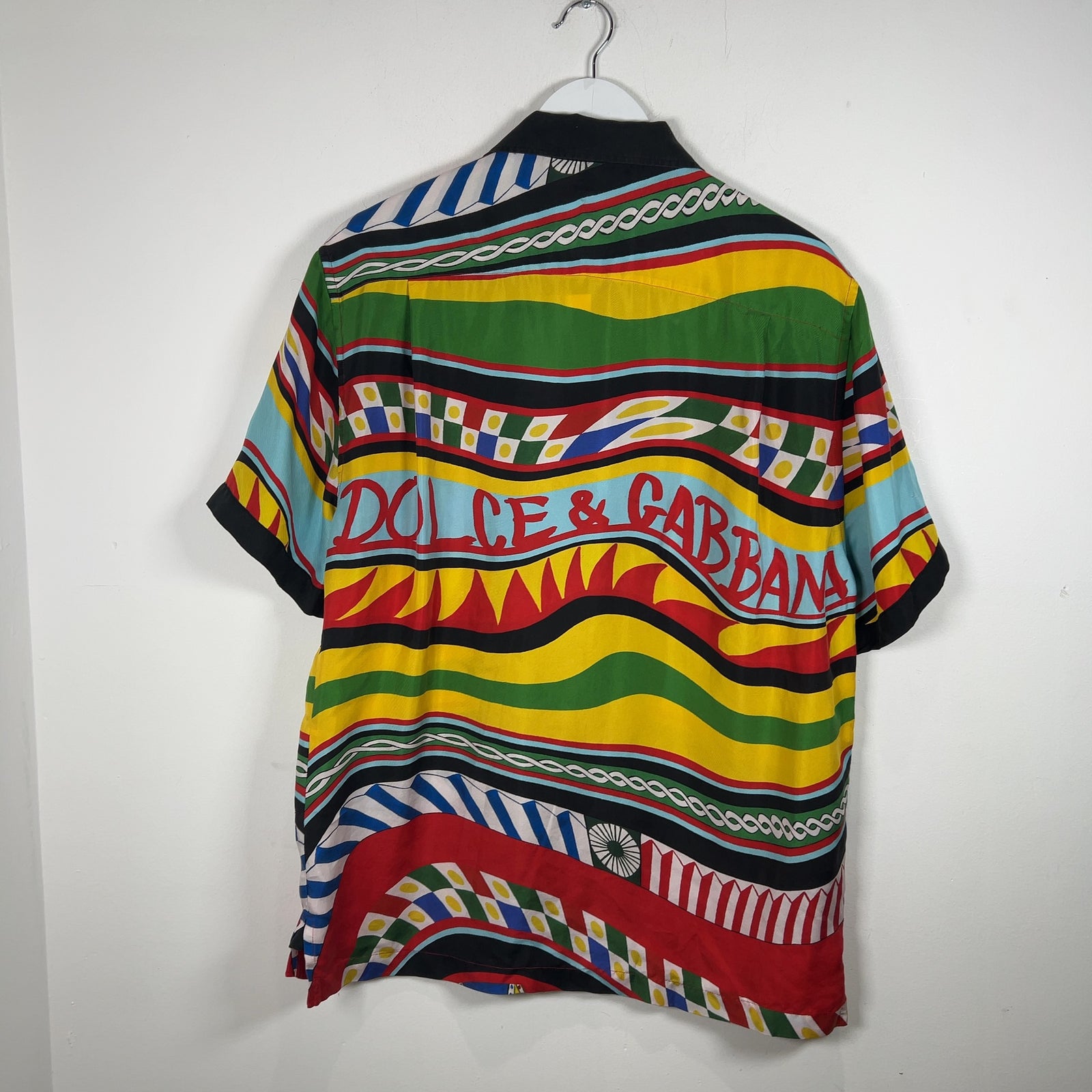 Dolce & Gabbana Carretto Printed Multi Color Silk Shirt