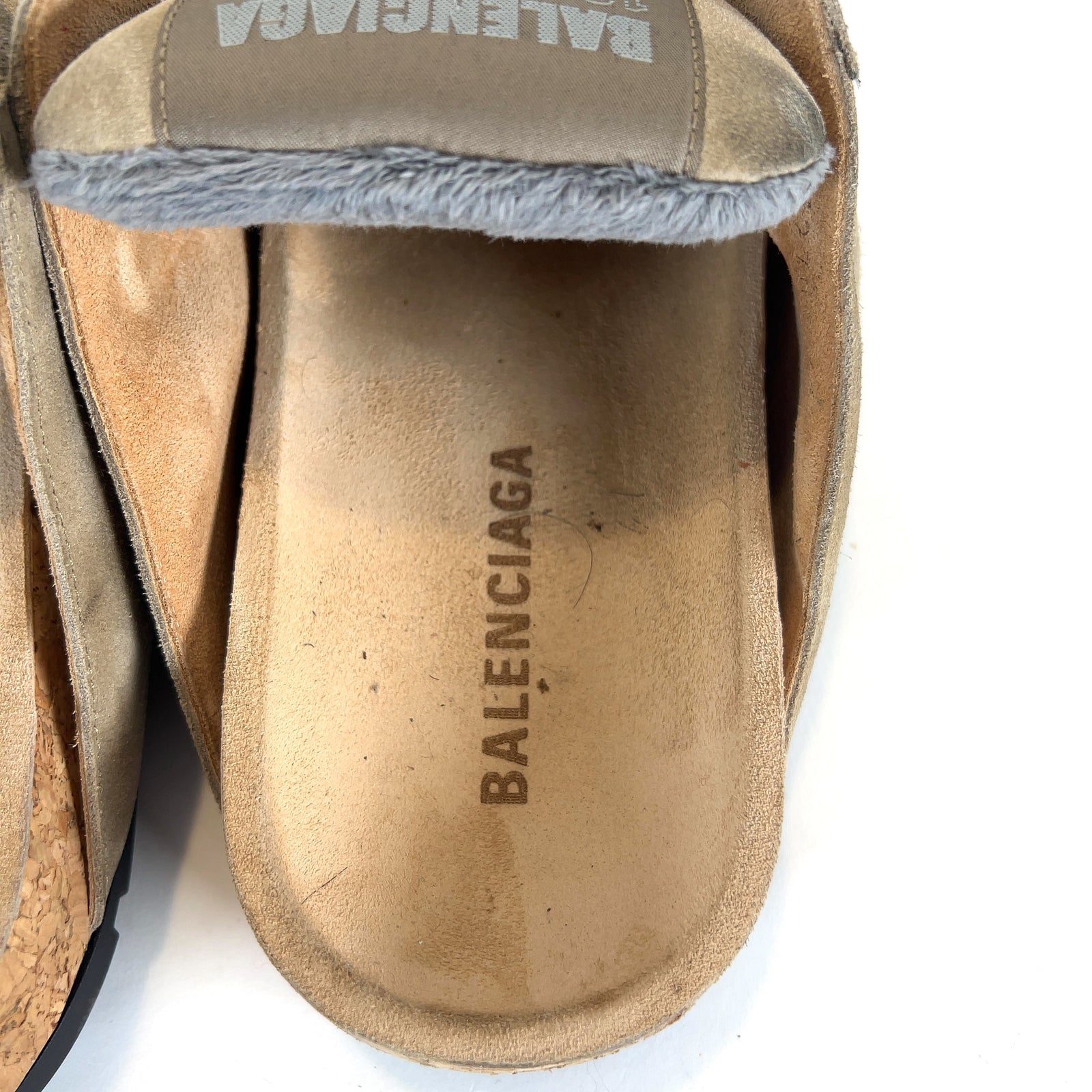 Balenciaga Worn Out Suede Dumbo Mules