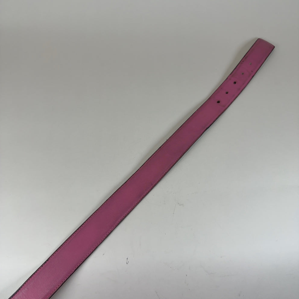 Chrome Hearts 'CH' Buckle with Pink Belt Strap