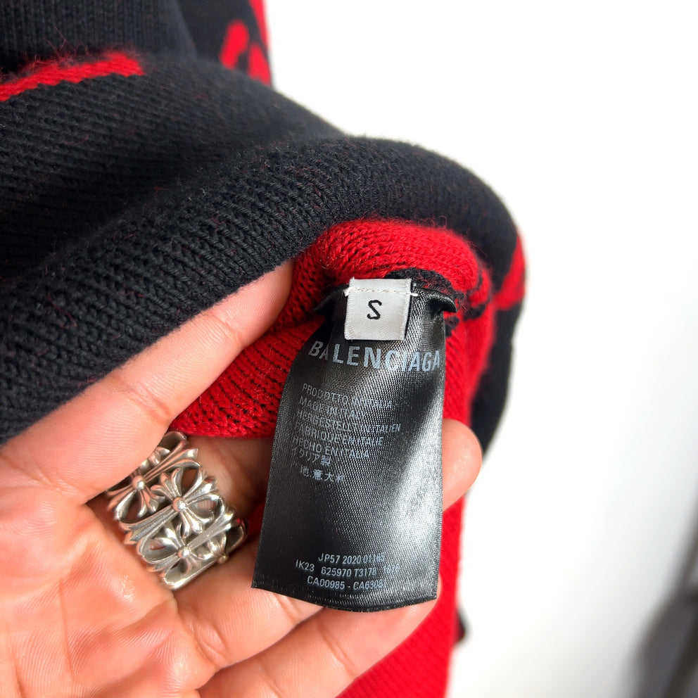 Balenciaga Allover Logo Knit Sweater