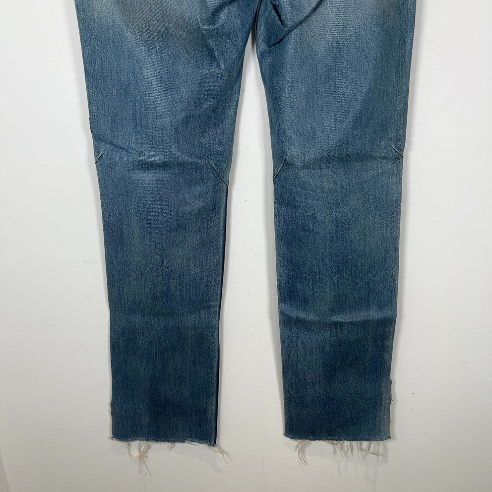 Balenciaga Waxed Distressed Denim Jeans
