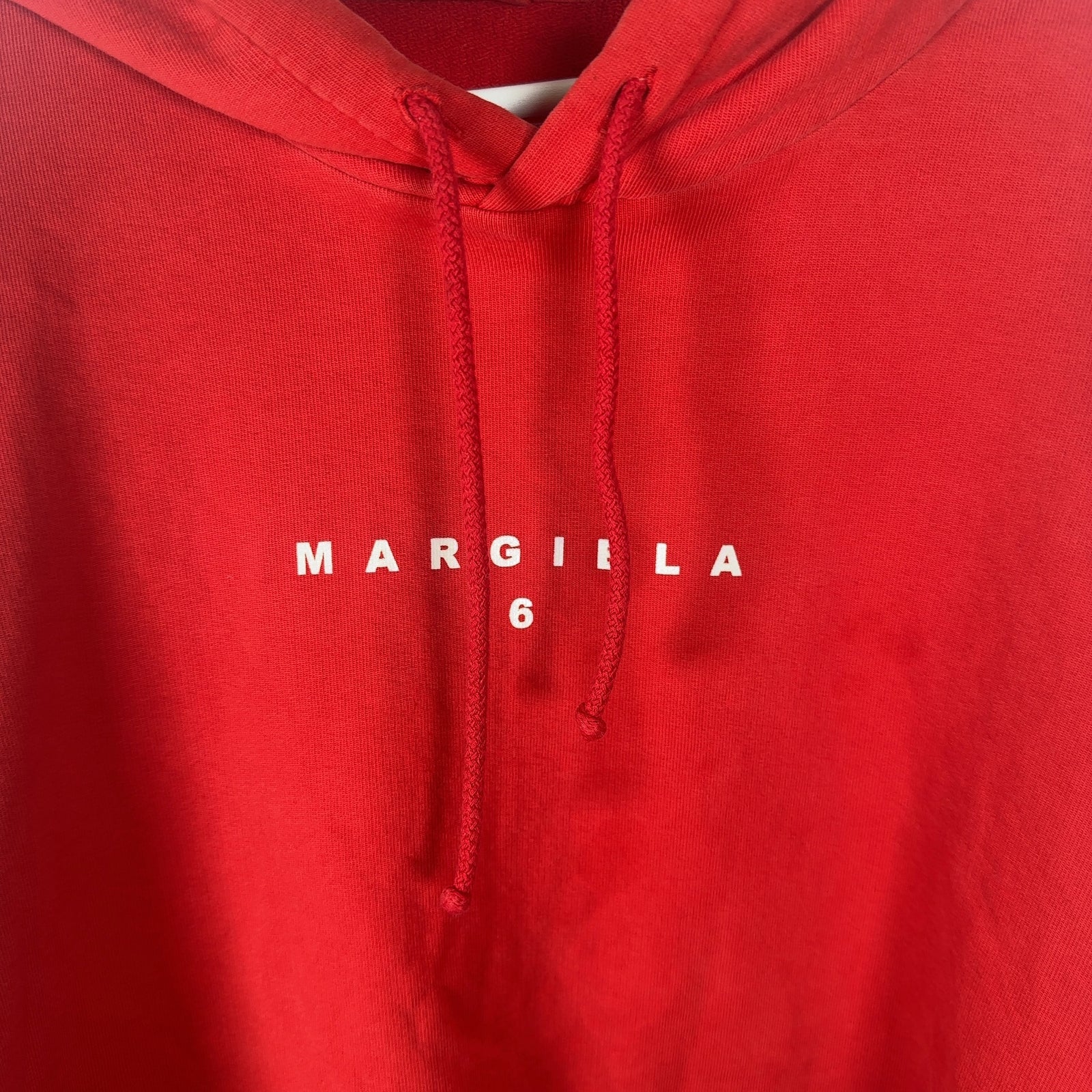 Maison Margiela MM6 Red Logo Poncho Hoodie Size L
