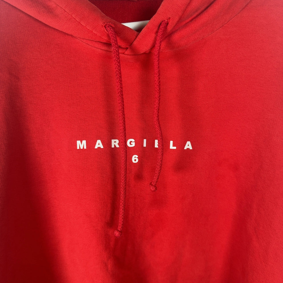 Maison Margiela MM6 Red Logo Poncho Hoodie Size L