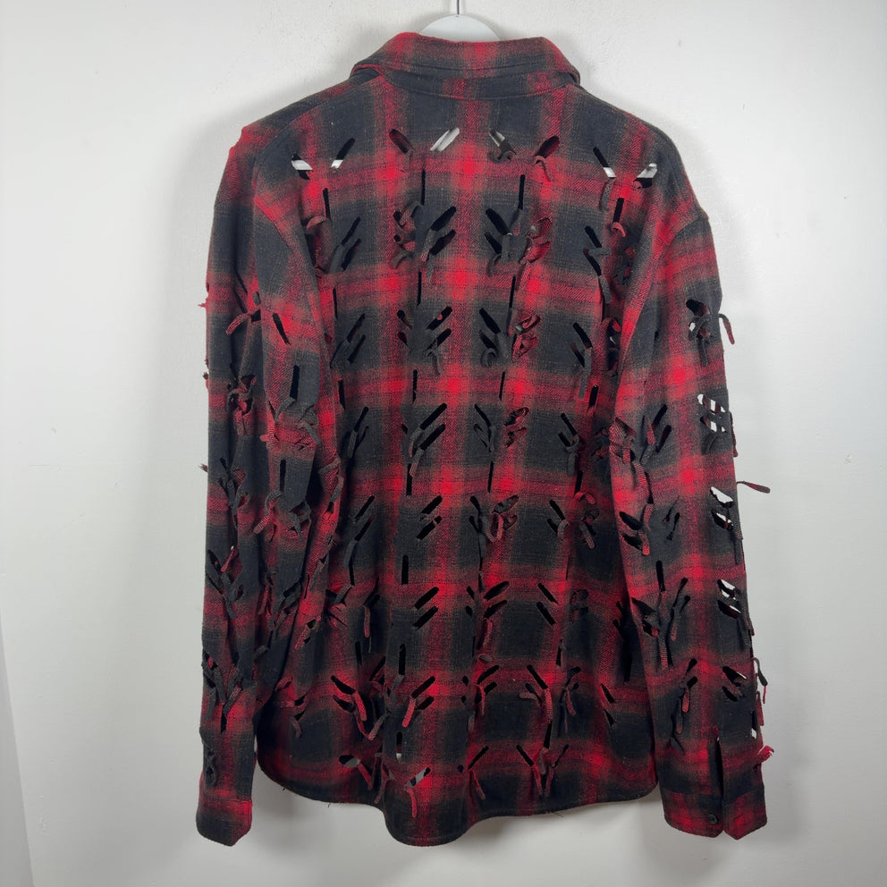 Juntae Kim Cutout Flannel Button Up Shirt