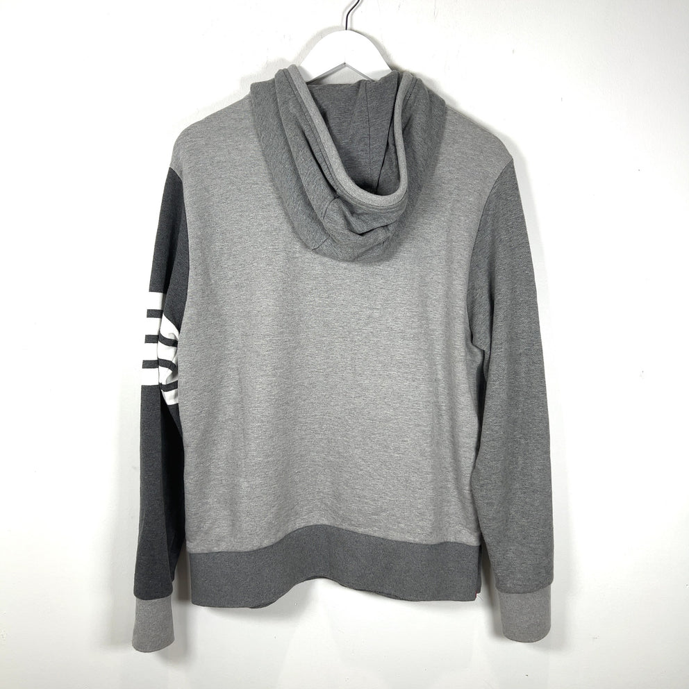 Thom Browne Grey Color Block 4-Bar Hoodie