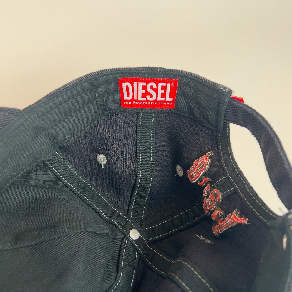 Diesel Military 'D' Logo Washed Denim Patch Hat
