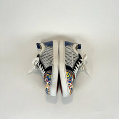 Christian Louboutin Aztec Embossed Print Leather Lowtop Sneakers