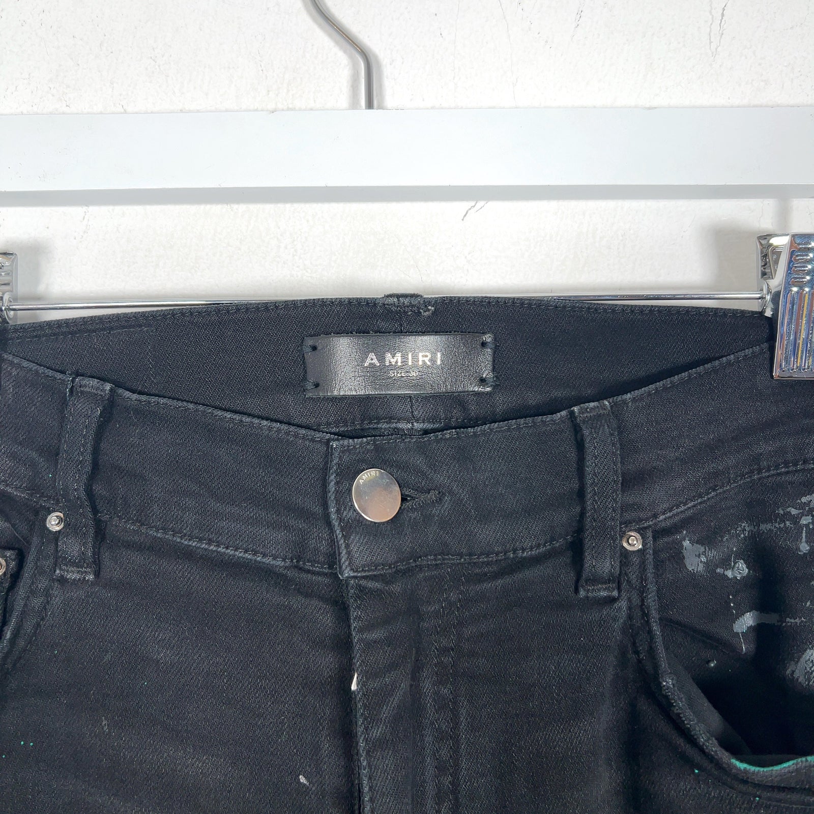 Amiri Paint Splatter Black Jeans