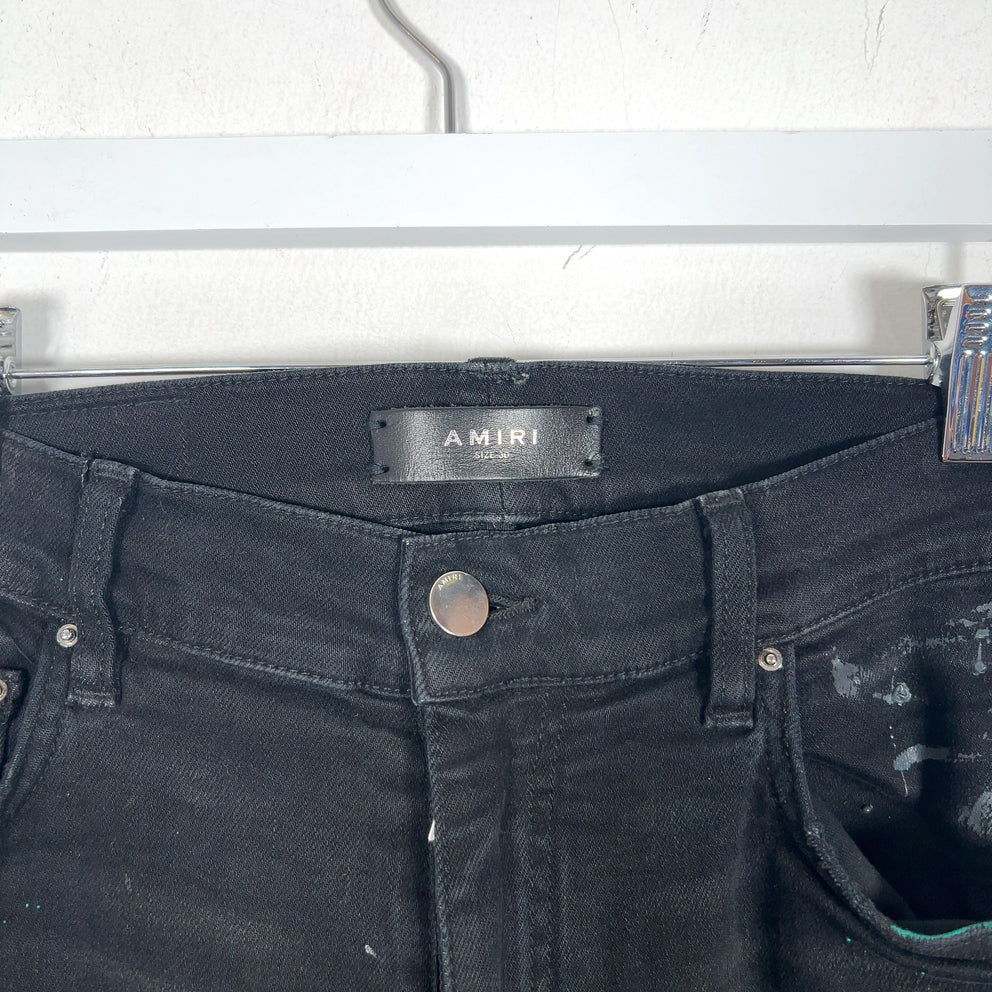 Amiri Paint Splatter Black Jeans