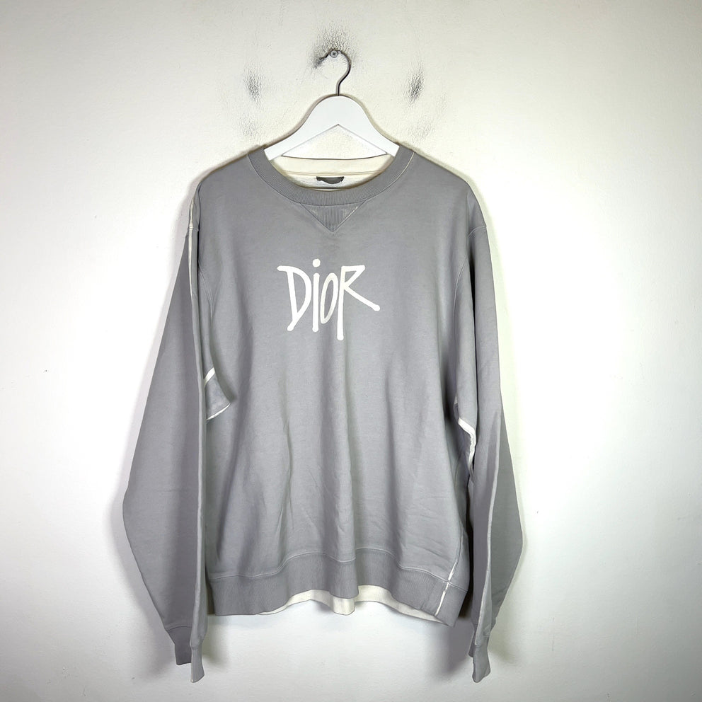 Stussy x Dior Garment Dyed Logo Crewneck