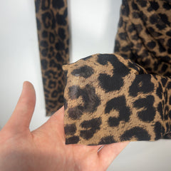 Saint Laurent Leopard Printed Ruched Mesh Mini Dress