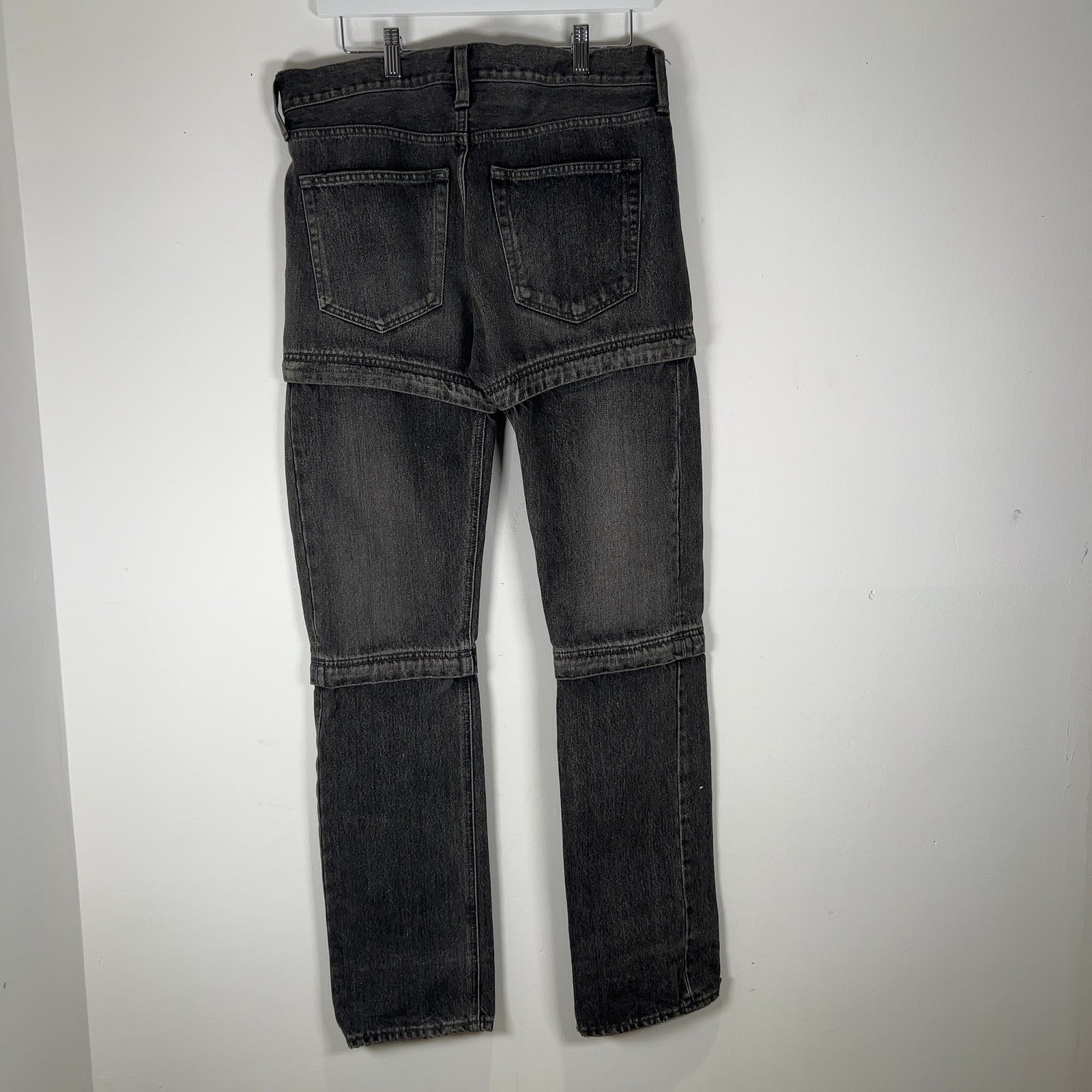 Balenciaga Convertible Grey Wash Denim Jeans Size 30