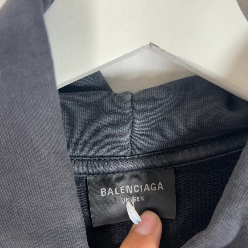 Balenciaga Embroidered Logo Sleeve Hoodie