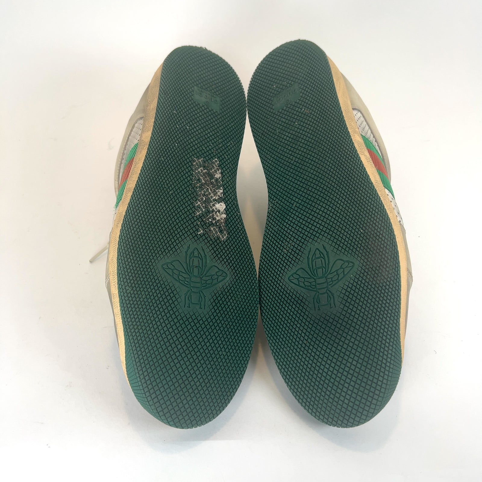 Gucci Web Crystal Distressed Screener Lowtop Sneakers