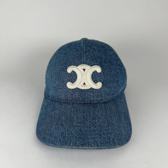 Celine Triomphe Logo Denim Hat