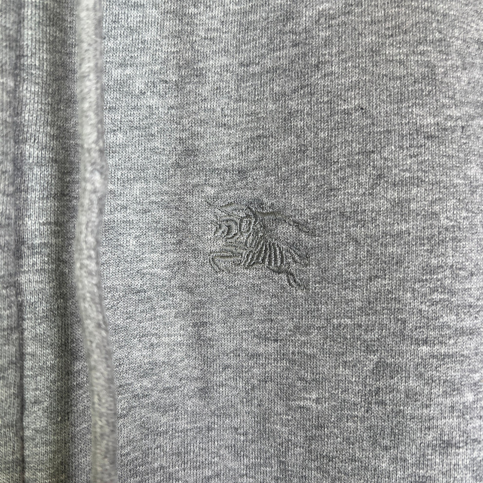 Burberry Grey Nova Check Fleece Zip-Up Hoodie