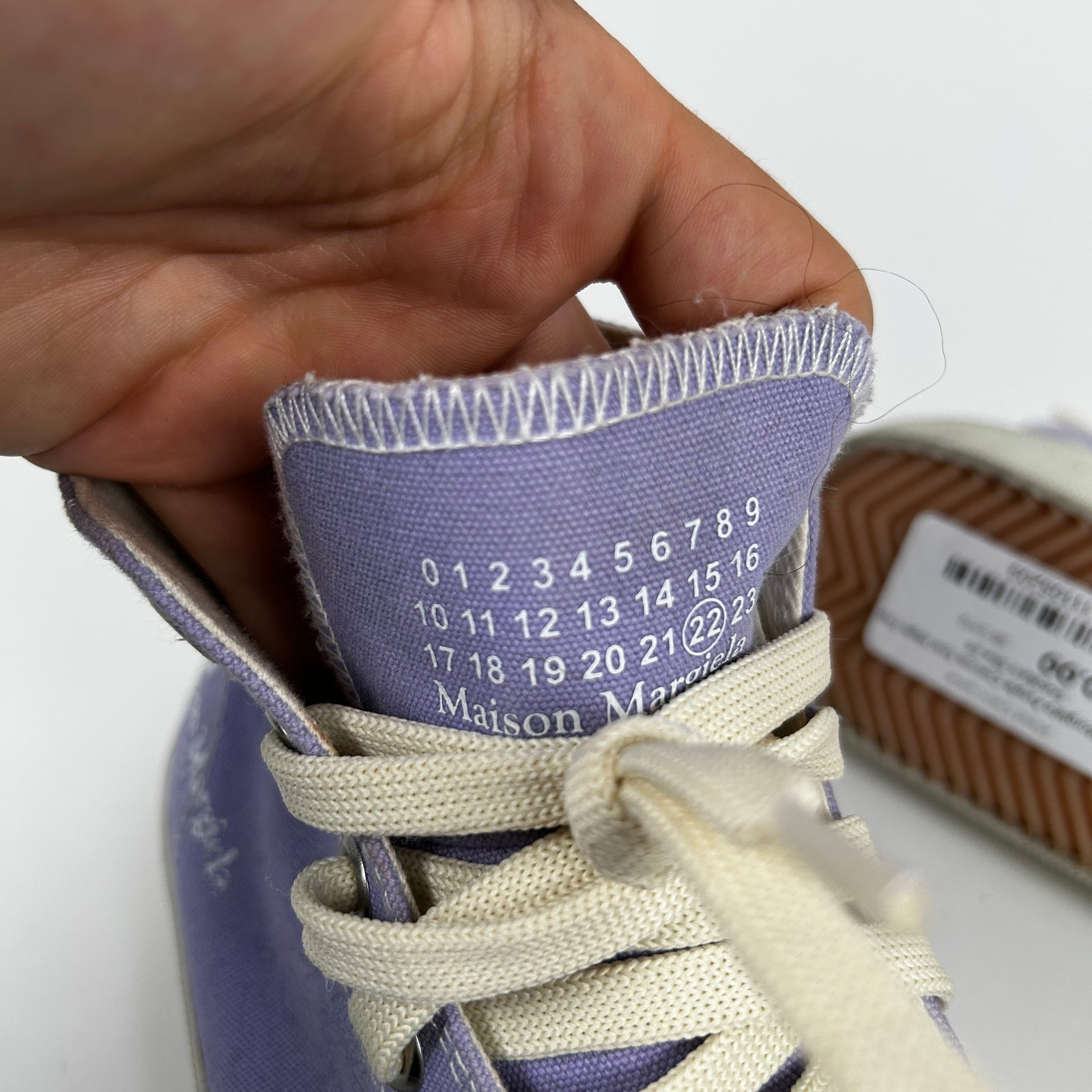 Maison Margiela Purple Canvas Tabi High-Top Sneakers Size 36