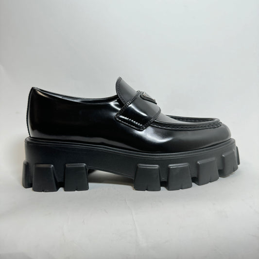 Prada Black Pointy Monolith Loafer Size 37.5