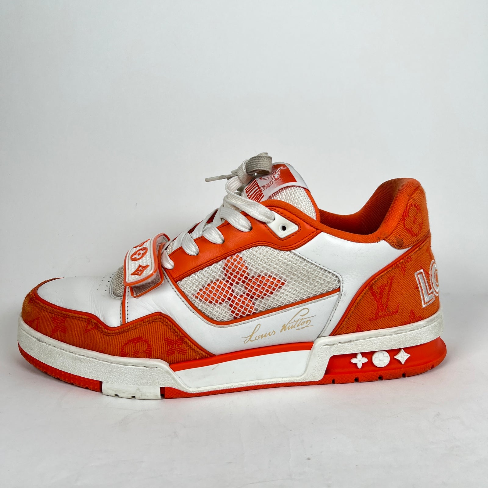 Louis Vuitton Orange Denim Monogram Trainer Size LV 9