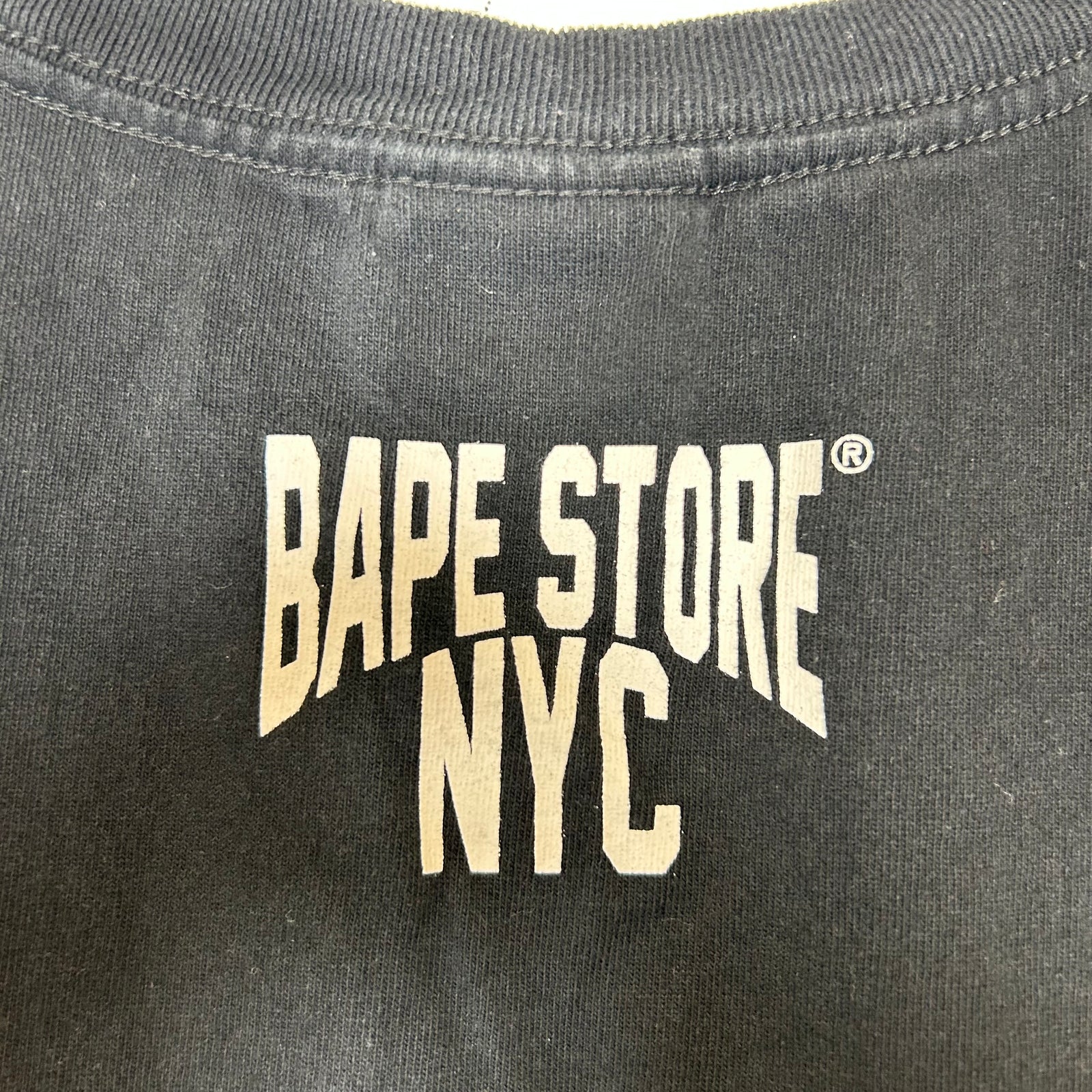 Bape Black Ape Head Apple Tee Size L