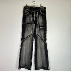 No Faith Studios Washed '001' Flared Denim Jeans