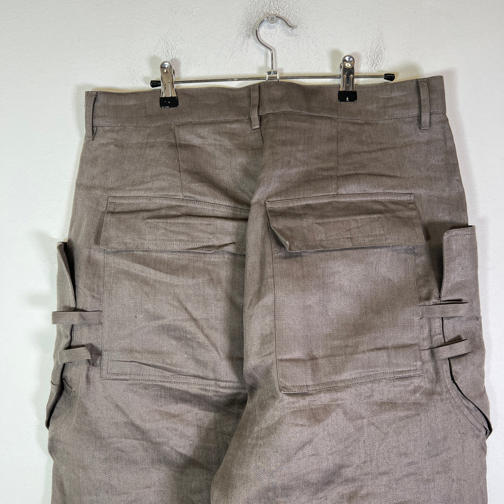 Rick Owens Hollywood SS25 Linen Stefan Cargo Pants