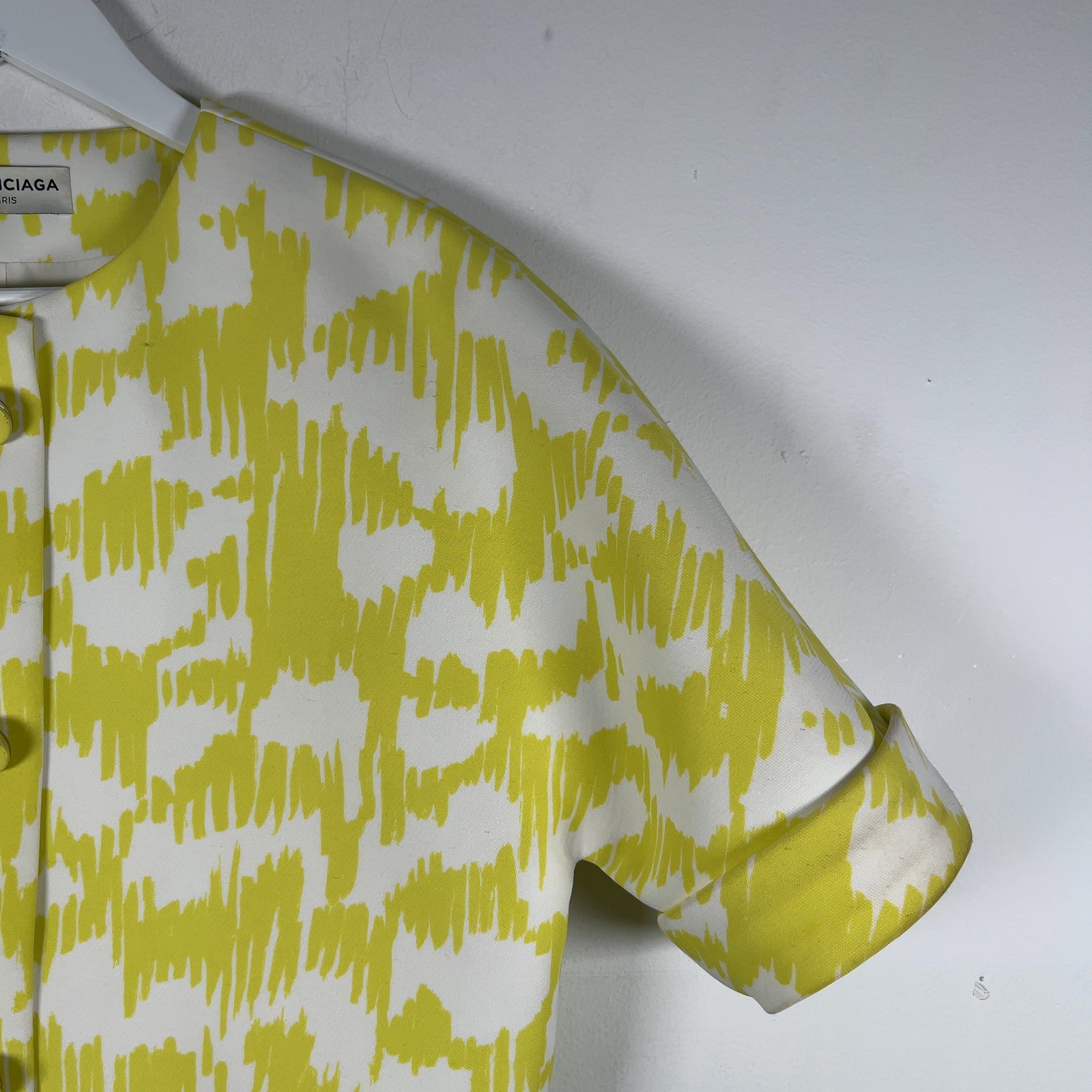 Balenciaga Crop Jacket White/Yellow Size M