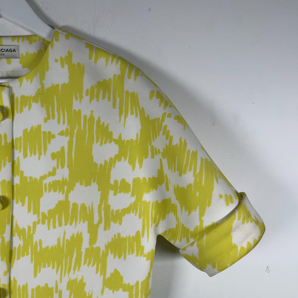 Balenciaga Crop Jacket White/Yellow Size M