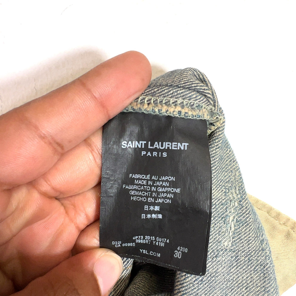 Saint Laurent Paris SS15 D05 Crash Denim Jeans
