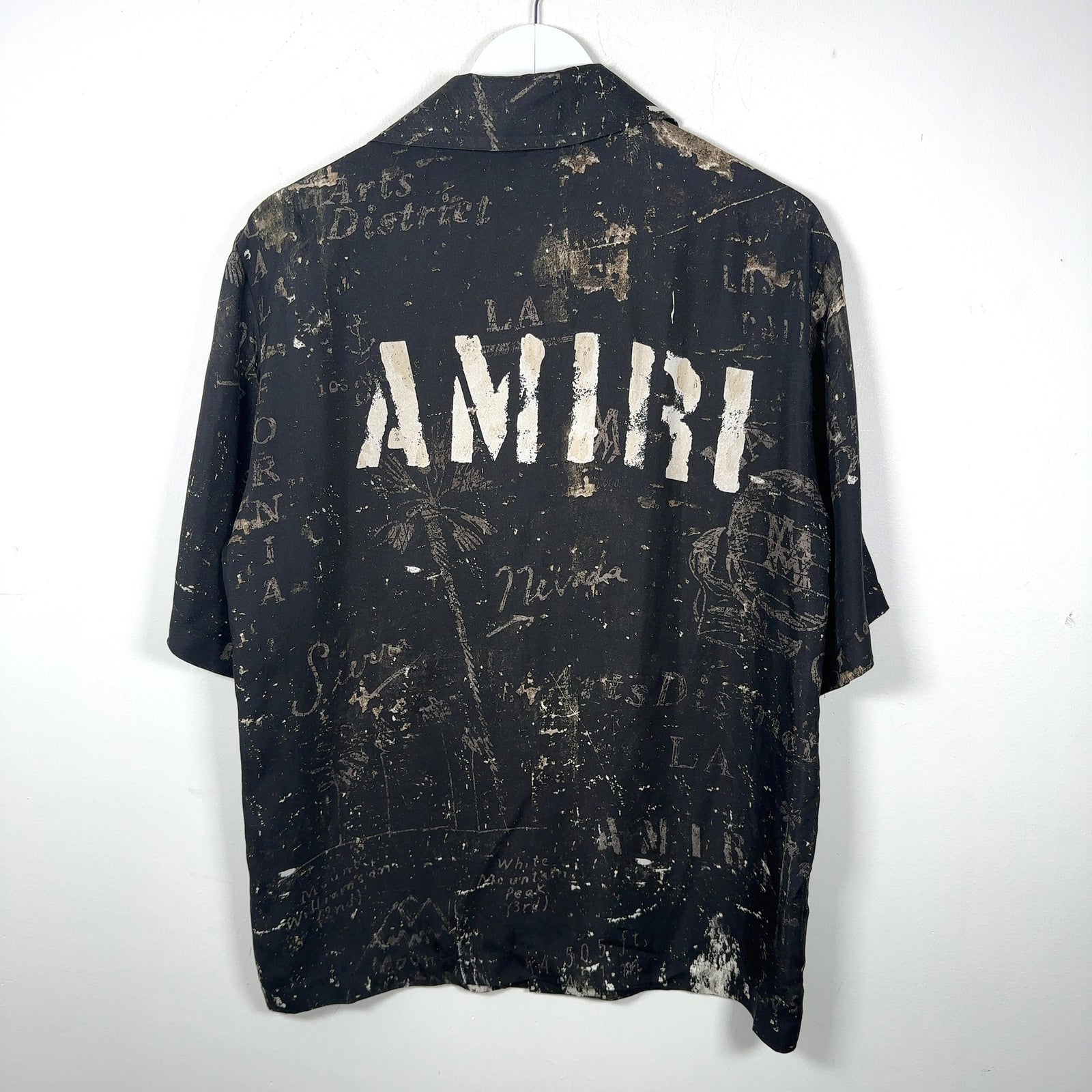 Amiri Army Stencil Silk Button-Up Shirt