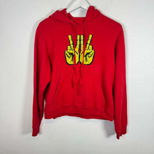 Walter Van Beirendonck Red Peace Hoodie Size L