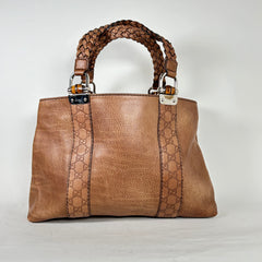 Gucci Brown Guccissma Bamboo Tote Bag